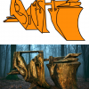Rotten Wood_Digital Sculpture_2025 (Original: Procreate, AI Image: Sora)